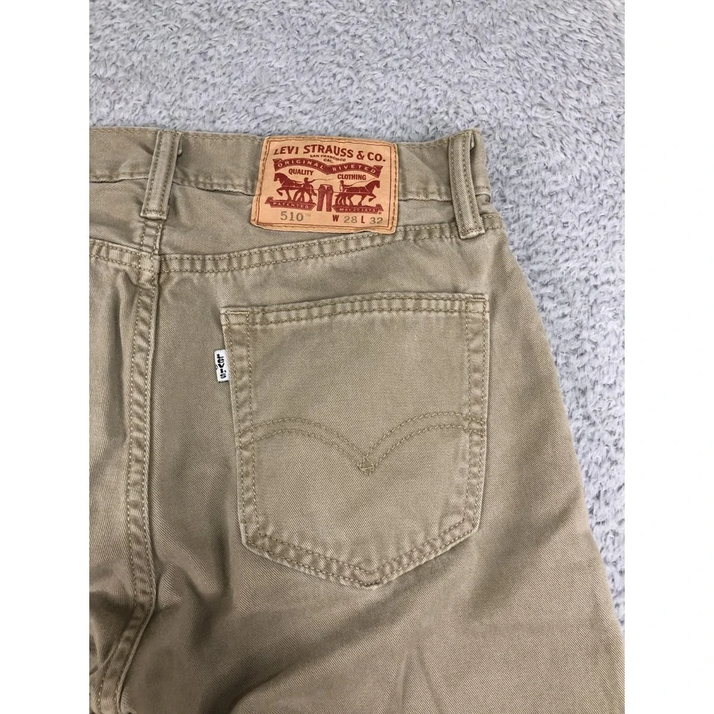 Levi's 510 Jeans Mens Size 28x30 (Tag 28x32) Brown Skinny Denim